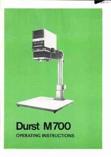 Durst M 700 manual. Camera Instructions.